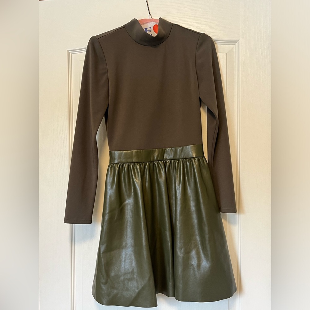 Alice and Olivia olive green dress